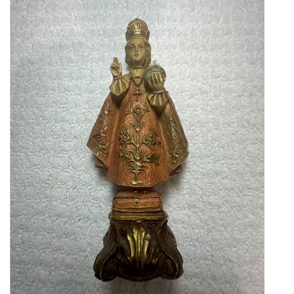Vintage Infant Jesus of Prague Statue Made in Italy Religious Figurine